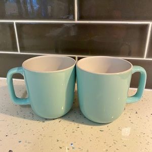Set of two Vintage Corelle Coordinates Stoneware Mugs in Robins Egg Blue - EUC!